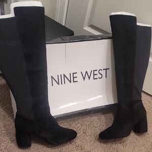 Nine West Black Over the Knee Boots Sleek Design